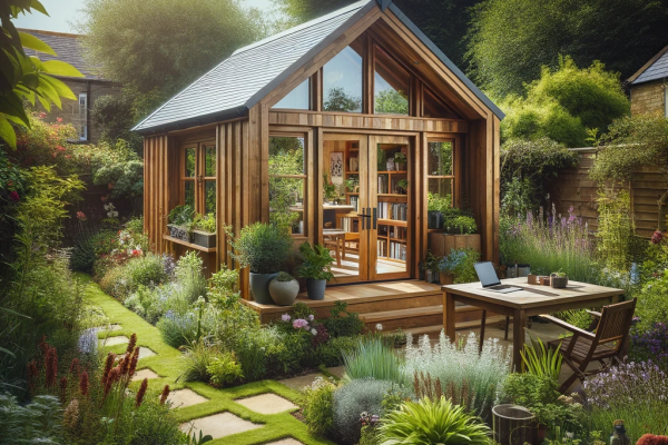 Wooden garden office